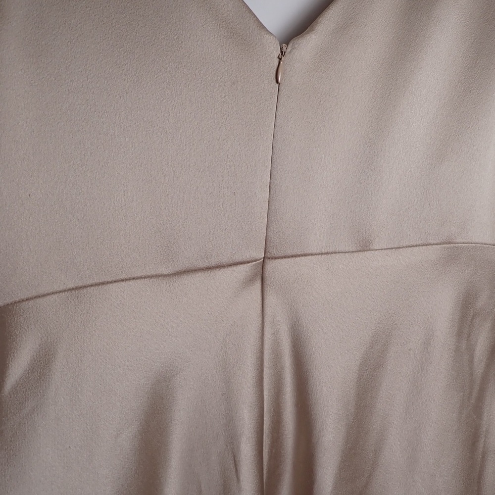 Lauren Ralph Lauren Champagne Faux Wrap Dress Sleeveless Satin size 10 - Picture 7 of 16